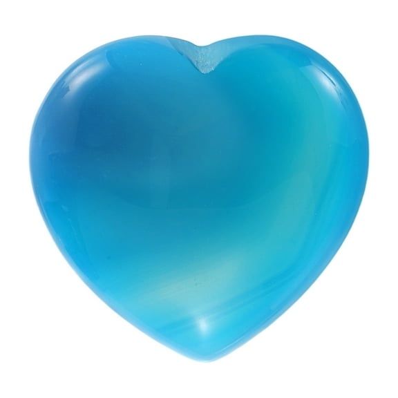 Uxcell Natural Heart Shaped Crystal Stone, 1.2 Inch Mini Polished Love Gemstone Crystal, Pocket Rock Engraved Worry Stones for Women Gifts Meditation, Blue Agate