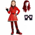 thumbnail image 4 of Red Jumpsuit Rise Red Costume Cosplay, Red Bodysuit with Wig and Gloves for Cosplay Party, Halloween Costumes for Anime Birthday Party, 4 of 7