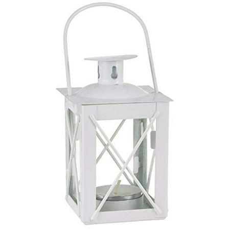 Kate Aspen Luminous Metal Mini Lanterns, Vintage Teal Light Candle Holders, White