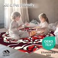 thumbnail image 4 of ODIKA 3'x5' Machine Washable Non-Slip Area Rug, Poinsettia Bloom Christmas Flower Holiday Decorative High Traffic Rug, Red, 614838, 4 of 5