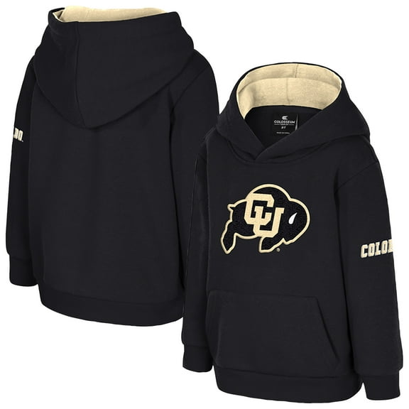 Toddler Colosseum Black Colorado Buffaloes Big Logo Volume Fleece Pullover Hoodie