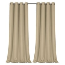 Regal Home Collections 100% Blackout Thermal Hotel Grommet Top Curtain Panel Pair - Linen, 95 in. Long