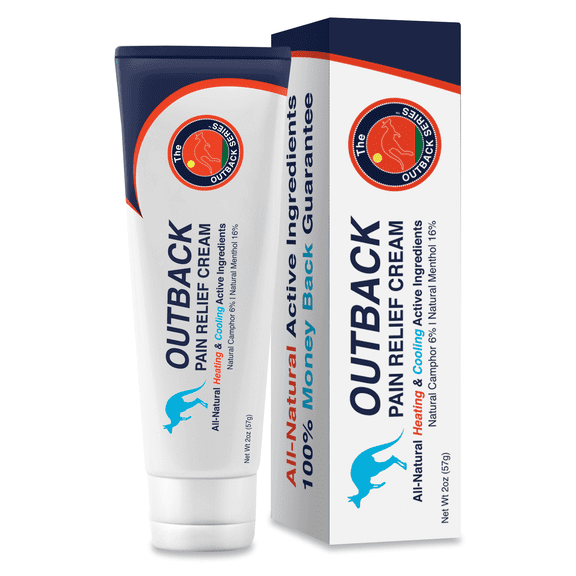The Outback Series Pain Relief Cream - All-Natural Menthol and Camphor - Heating and Cooling Formula - 60mL (2 oz)