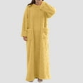 thumbnail image 5 of Aboser Fuzzy Fleece Maxi Nightgowns for Women Thermal Thick Sherpa Loungewear Comfy Long Sleeve Sleepdress Loose Full Length Nightshirt Winter Plush Lined Sleepwear with Pockets, 5 of 8