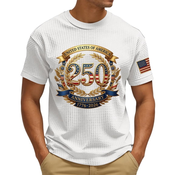 Hogleaql Patriotic American Flag Men’s T-Shirt, Crewneck 4th Of July Patriotic Shirts Short Sleeve Independence Day USA Graphic Men's Casual Tee Tops White XL