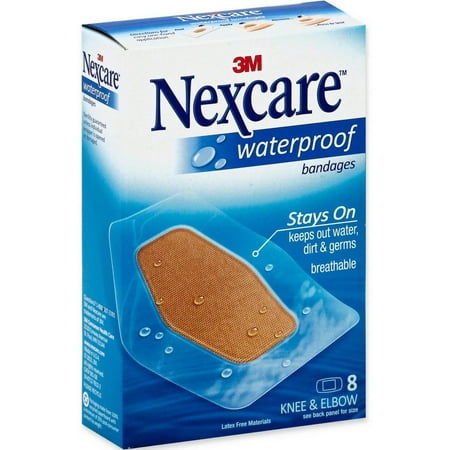 3 Pack - Nexcare Waterproof Knee & Elbow Bandages 8 (Best Bandages For Deep Cuts)