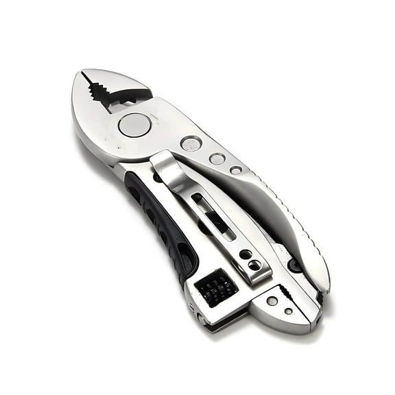 Multitool Wrench With 7 Tools/Pliers/Wire Cutter/Screwdriver with Pocket Clip, Portable Adjustable Pocket Folding Multi Tool Survival Emergency (Closing size 12.2 * 4 * 1.5cm)