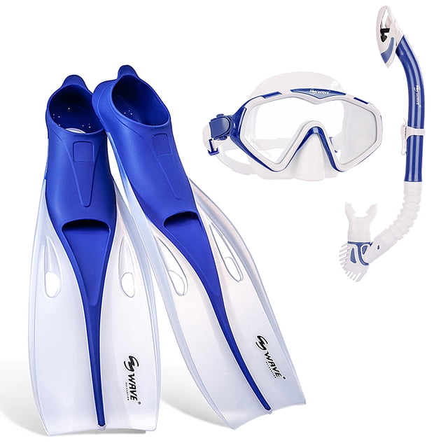 Snorkeling Set Wide View Diving Mask Snorkeling Flippers Dry Snorkel