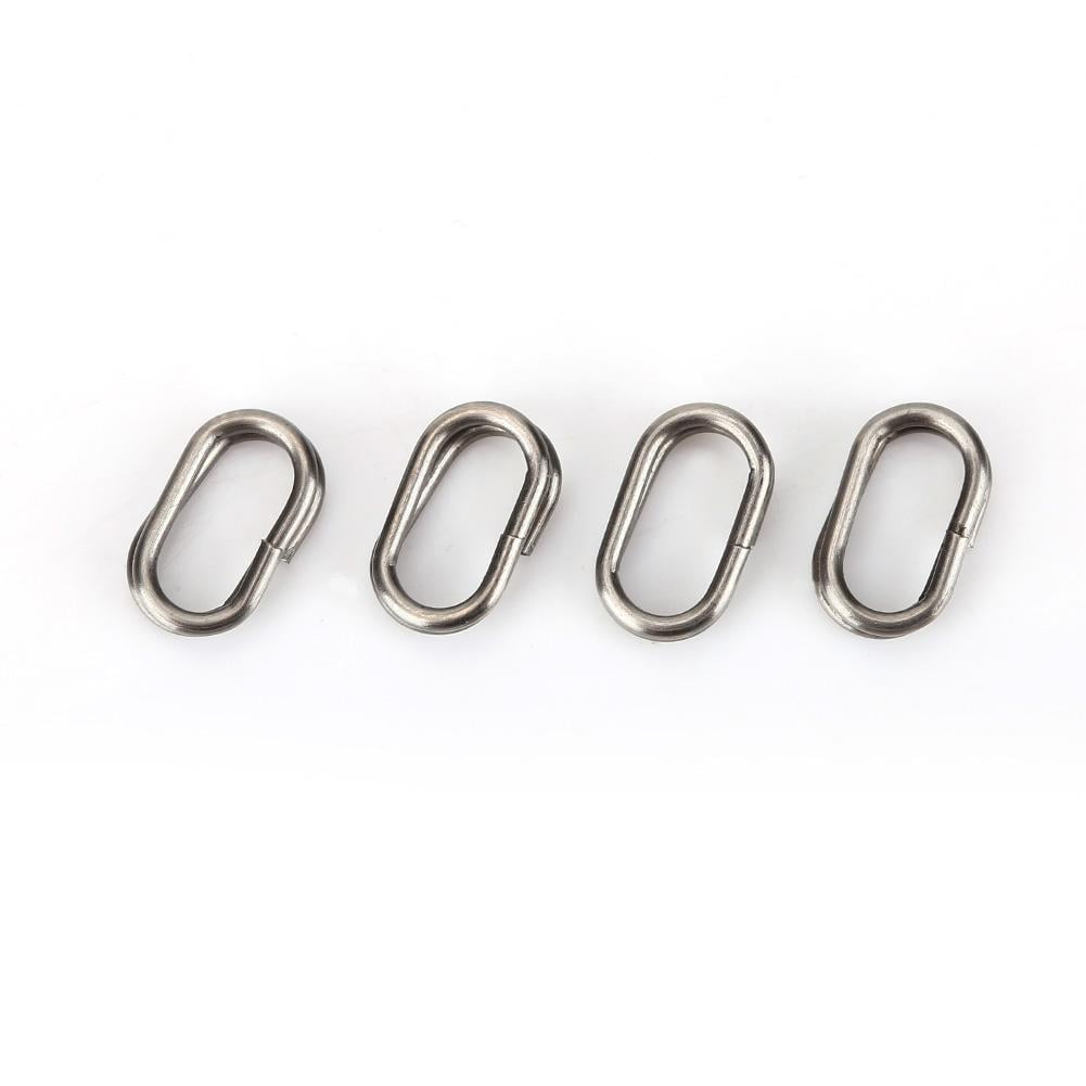 HERCHR Split Rings, 100Pcs Stainless Steel Oval Split Rings Swivel Snap