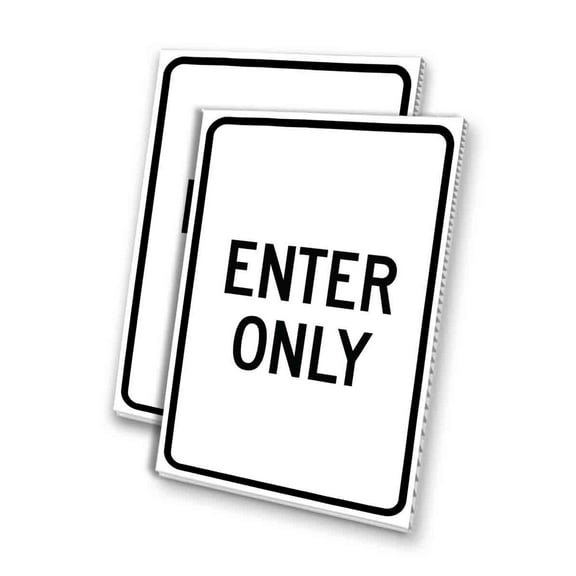 Enter Only (24" X 36") 4mm Corrugated Plastic Panel, Graphics Applied To 1 Side (Pk of 2)