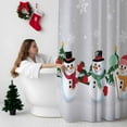 thumbnail image 5 of Cute Snowman Bathroom Shower Curtain Snowflake Winter Gray Christmas Waterproof Washable Shower Curtains for Bathtub Bath Decor with Grommets and Hook 36 X 72 Inch, 5 of 8