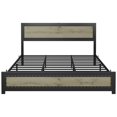 thumbnail image 7 of Huisuilinss Full Size Bed Frame,Industrial Queen Bed Frame With Headboard,Platform Bed Frame King With Charge Station,Wooden Mattress Foundation,No Box Spring Needed,Easy To Assemble, 7 of 7