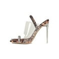 thumbnail image 4 of Women Rhinestone Open Square Toe Perspex Slingback Heel Sandal 19003, 4 of 6