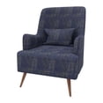 thumbnail image 2 of Enza Home Dolce Polyester Fabric Armchair in Navy and Walnut, 2 of 3