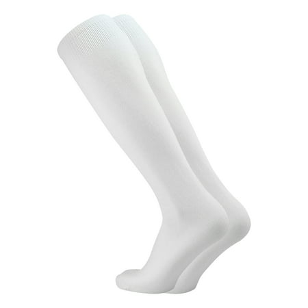 Flat Knit Sanitary Liner Baseball Socks (One Size, White) - White,One
