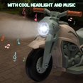 thumbnail image 6 of Jojoka Kids Motorcycle with Bubble Function, 6V Battery Powered Ride On Motorbike Fun Toys with LED Headlights, Music, Pedal, Forward/Reserve, 3 Wheels Electric Bubble Car for Boys & Girls, Beige, 6 of 7