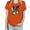 Orange, variant on ICHUANYI Women's Shirt Stylish Crewneck Print Short Sleeve T-shirt Casual Loose Tops Cloth New Trending