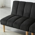 thumbnail image 6 of Aukfa Upholstered Futon Convertible Sofa Bed 8 Legs Futon Couch, Corduroy, Black, 6 of 10