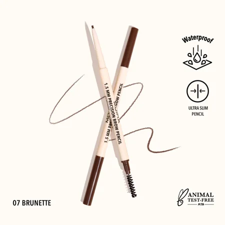 Moira 1 x Precision Brow Pencil [ PBP007 : Brunette ] Eye Brow Liner & Zipper Bag