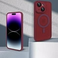 thumbnail image 4 of Compatible with iPhone 15 Plus Magnetic Frosted Case with Camera Lens Film Compatible with MagSafe Wireless Charging Case Men Women Translucent Matte Shockproof Phone Cover, Wine Red, 4 of 14