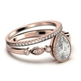 thumbnail image 2 of Dazzling Boho & hippiepie 1.75 Carat Pear Cut Diamond Moissanite Engagement Ring, Classic Wedding Ring, One Matching Band in 10k Solid Rose Gold, Birthday Gift, Promise Ring, 2 of 4