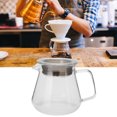 thumbnail image 1 of Glass Pour Over Coffee Maker Dripper Pot with Heat Handle for Home Office Cafe Barista Use, 1 of 7