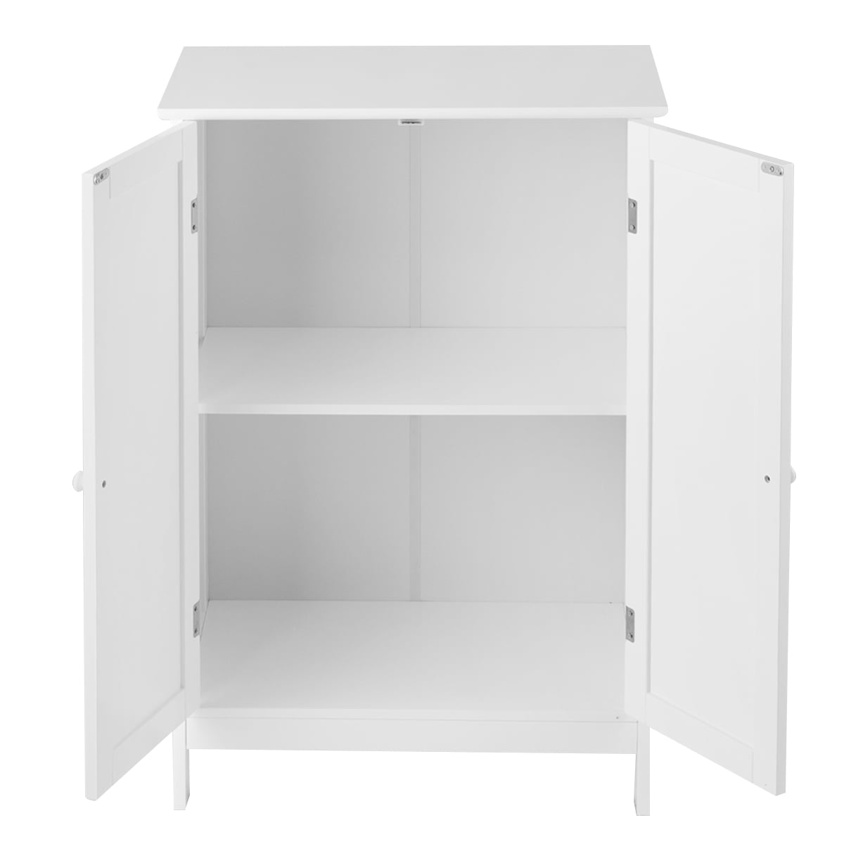 Topbuy Bathroom Storage Cabinet with Double Doors Wooden Cupboard Shoe Cabinet White