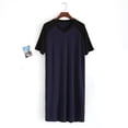 thumbnail image 3 of Kureaily Male Thin Splicing Long Casual Home Wear Comfortable V Neck Large Size Cotton Short Sleeved Soft Loose Pajamas Summer Sleepwear, 3 of 4