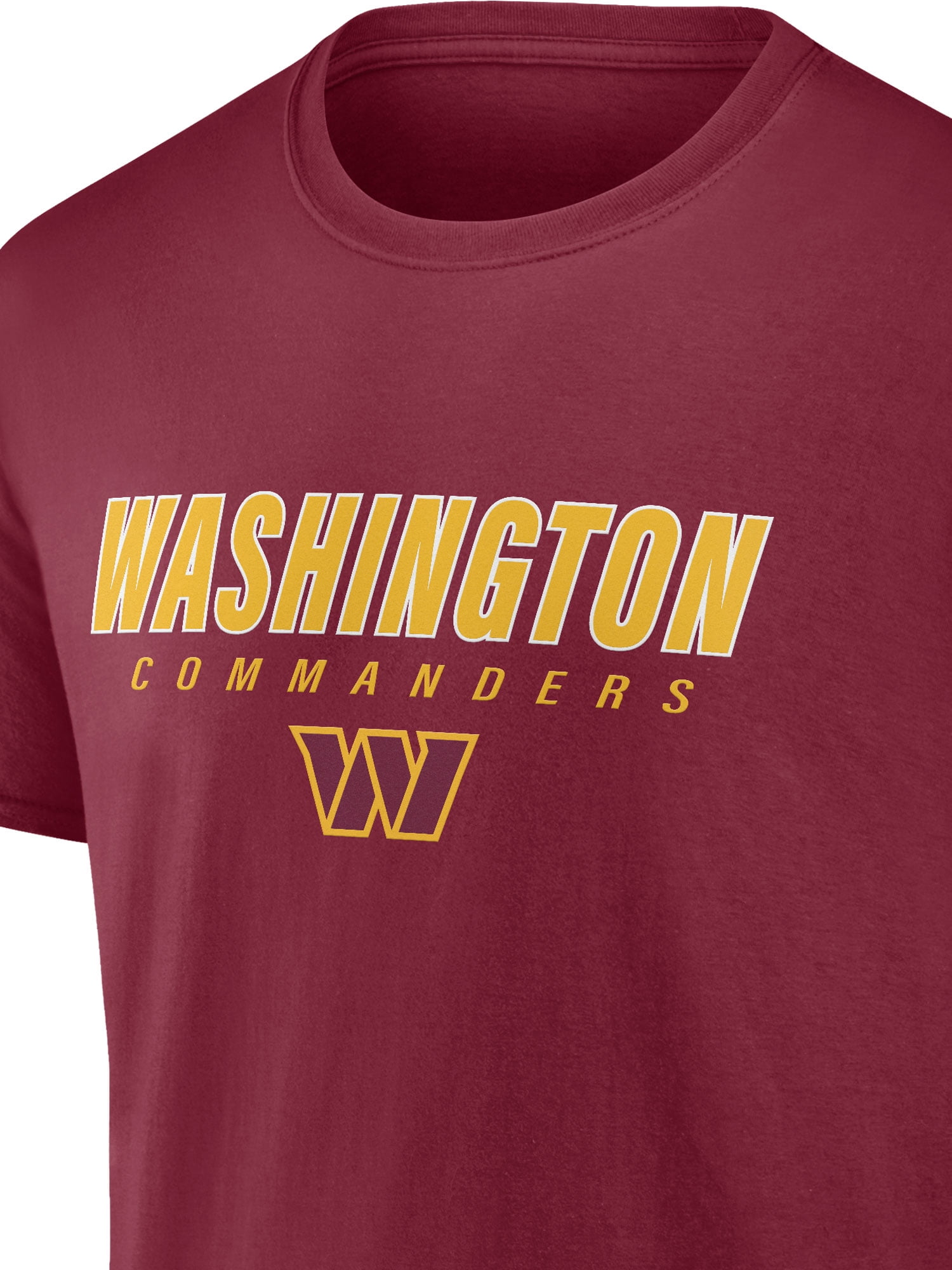 NFL Washington Commanders Men's Cotton Red Short Sleeve T-Shirt