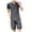 Gray, variant on VSSSJ Cotton and Linen Sets for Men Plus Size Solid Color V-Neck Button Short Sleeve Tee Shirts and Elastic Waist Shorts Casual Breathable Loose Two Piece Suit White XXXL