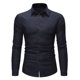 thumbnail image 2 of camisa de hombre de manga larga de mezclilla lavada con cuello de solapa y botón de bolsillo de color sólido Pompotops  oipoqjl27732, 2 of 9