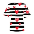 thumbnail image 4 of VKOYWKM Heart Print Tees for Women Valentine's T-Shirts Short Sleeve Casual Crew Neck Holiday Tops Romantic Valentines Day Gifts Shirt, 4 of 4