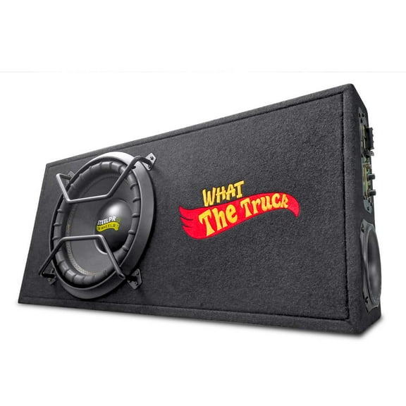 Cajón Subwoofer Amplificado 12puLG Spl Alta Presión Steelpro Color Negro