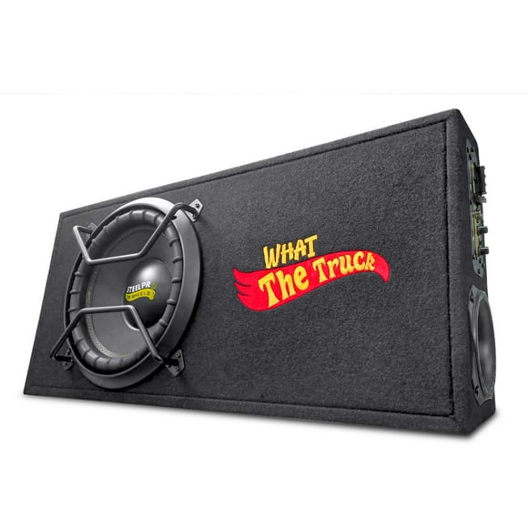 Cajón Subwoofer Amplificado 12puLG Spl Alta Presión Steelpro Color Negro