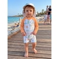 thumbnail image 4 of BemeyourBBs Toddler Baby Boy Shark One Piece Swimsuit with Sun Hat Infant Boys Bathing Suit Long Sleeve Rash Guard UPF 50+ Ocean Theme Print Zipper Swimwear Summer Pool Beachwear, 4 of 9