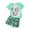 Green, variant on Playful Summer Two Piece Outfit for Girls Cute Leopard Print Shorts and Top Toddler Set, Girls 2 Pieces Outfits