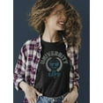 thumbnail image 2 of University of Life - Dark Emoji College Style Graphic Women's T-shirt, 2 of 4