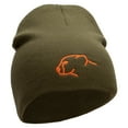 thumbnail image 4 of Cheetah Face Embroidered 8 inch Acrylic Short Blank Beanie - Olive OSFM, 4 of 5
