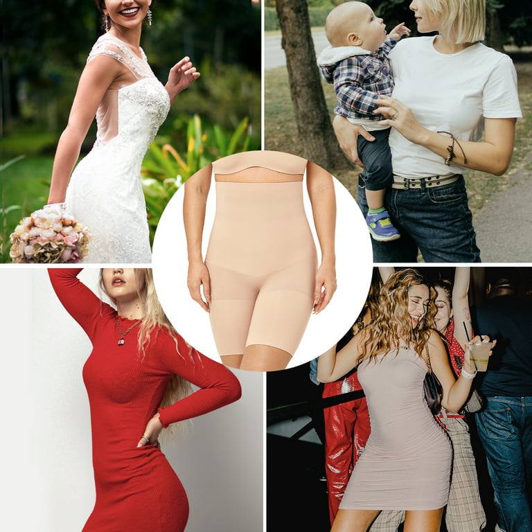 DELIMIRA Women's Tummy Control Body Shaper Shapewear Plus Size High Waist  Thigh Slimmer Control Knickers Butt Lifter Seamless Shorts Boyshorts Beige  10 : : Fashion