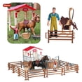 thumbnail image 4 of Oenux-figuras de acción de granja para niños, modelo de carrera de caballos, figurita de animales ecuestres, Colección educativa linda, regalo de juguete, 4 of 4