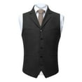 thumbnail image 2 of BVOFAR Mens Tweed Herringbone Suit Vest Business Casual Wool Blend Waistcoat Vintage Wedding Prom Waistcoats Black XXL, 2 of 6