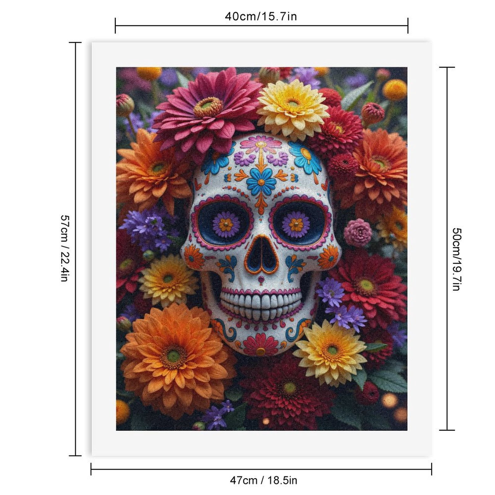 Paint by Numbers Kit for Adults, Colorful Floral Skull Art Deco Paint by Numbers, Easy Paint by Numbers Kit for Adults Beginner, DIY Adult Paint by Number Kits on Canvas, Home Decor