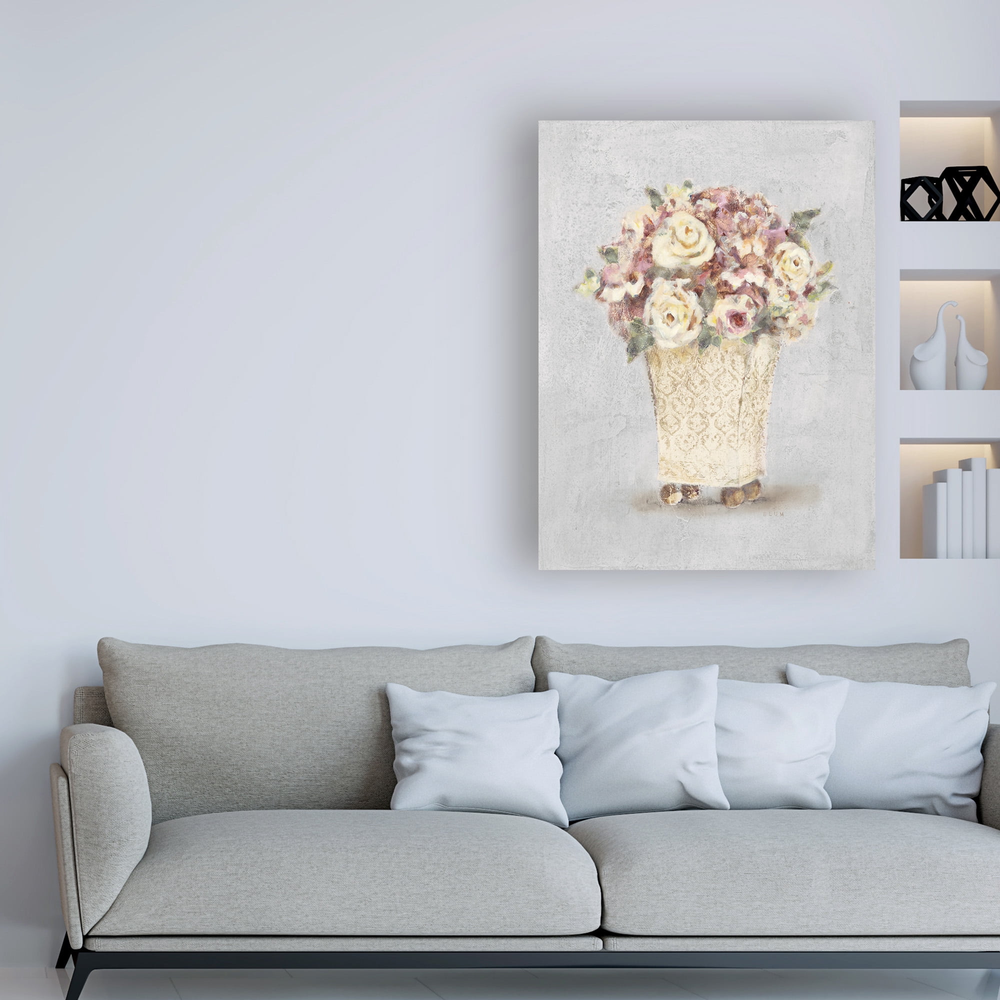 Trademark Fine Art 'Parlor Roses I Sage' Canvas Art by Cheri Blum