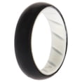 thumbnail image 1 of Anillo de boda BR sólido de silicona - Blanco-Negro de ROQ para mujer - Anillo de 6 mm, 1 of 1