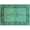 thumbnail image 1 of Ahgly Company Indoor Rectangle Oriental Turquoise Blue Traditional Area Rugs, 4' x 6', 1 of 4
