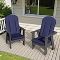 thumbnail image 3 of Pellebant High-Back Adirondack Chair Cushions Set of 2, 50"x20"x2.5", Outdoor/Indoor Patio Cushions with Ties, Water-Resistant, Fade-Resistant, Comfortable Foam Padding (Navy Blue), 3 of 7