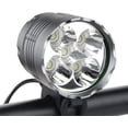 thumbnail image 1 of Luces para bicicleta, 6000 lúmenes, 5 LED, luz delantera impermeable para bicicleta de montaña con batería recargable de 6400 mAh, 3 modos de luz delantera, 1 of 5