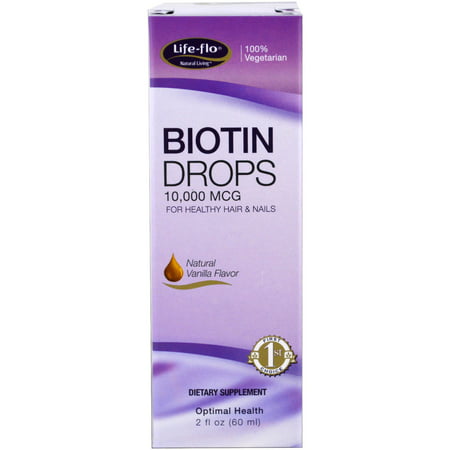 Life-flo  Biotin Drops  For Healthy Hair   Nails  Natural Vanilla Flavor  10 000 mcg  2 fl oz  60 (Best Prenatal Vitamins For Hair And Nails)