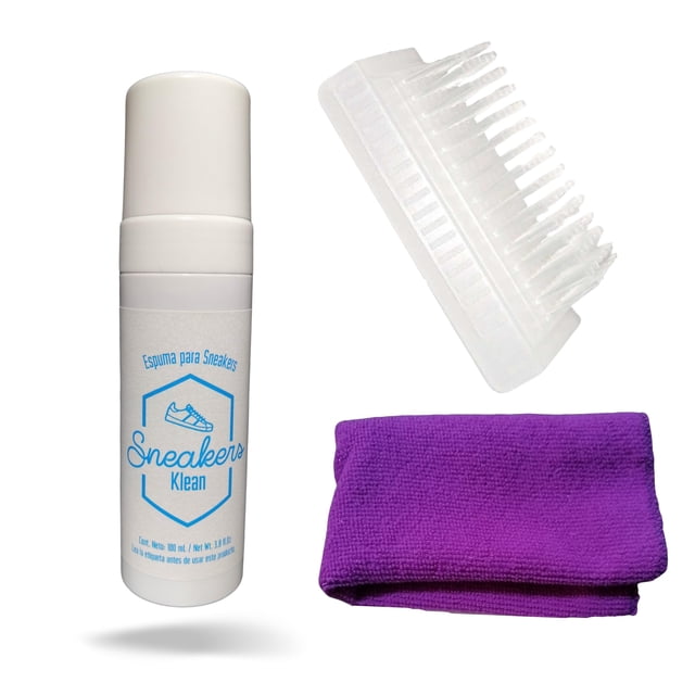 Kit Espuma lavado en seco - Cepillo suave y Microfibra SNEAKERS KLEAN Limpieza de Calzado