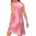 thumbnail image 2 of Fnooota Womens Summer Nightgowns, Loose Fit Comfy Sleeveless Pleated Front Nightshirts Pajama Dresses Pink Size S-2XL, 2 of 5